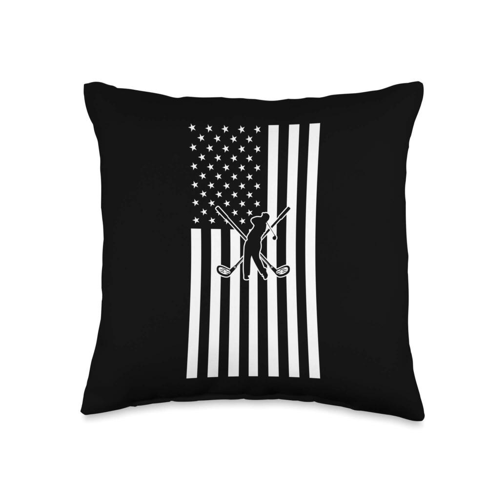 6776 Golf Golfer American Flag Golfing Cool Sports Lovers Gifts Throw